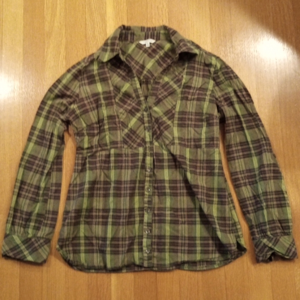 Maurice's Long Sleeve Plaid Button Down Top Women's Medium